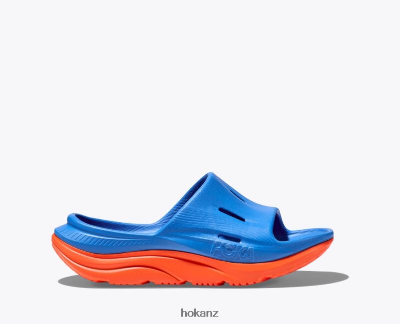 Hoka Kids Ora Recovery Slide 3 482TD680 Coastal Sky/Vibrant Orange