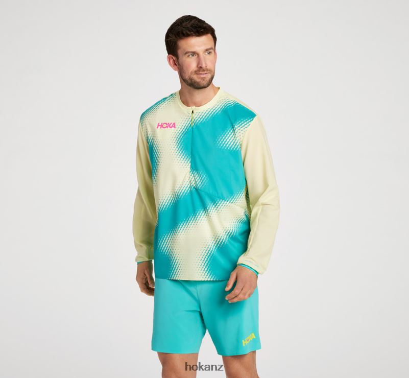 Hoka Men 1/2 Zip Wind Shell 482TD665 Fiesta