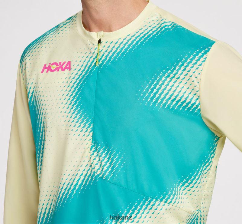 Hoka Men 1/2 Zip Wind Shell 482TD665 Fiesta