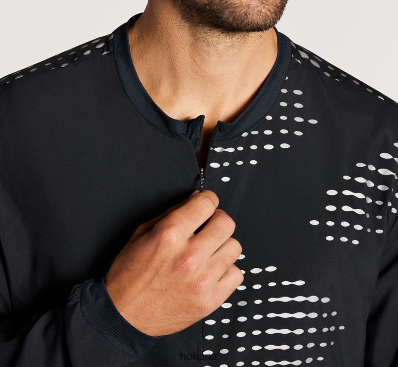 Hoka Men 1/2 Zip Wind Shell 482TD671 Black