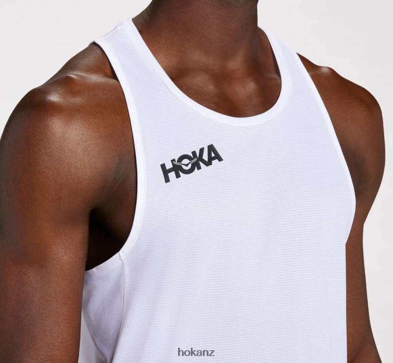 Hoka Men Glide Singlet 482TD629 White