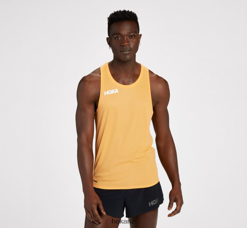 Hoka Men Glide Singlet 482TD631 Mock Orange