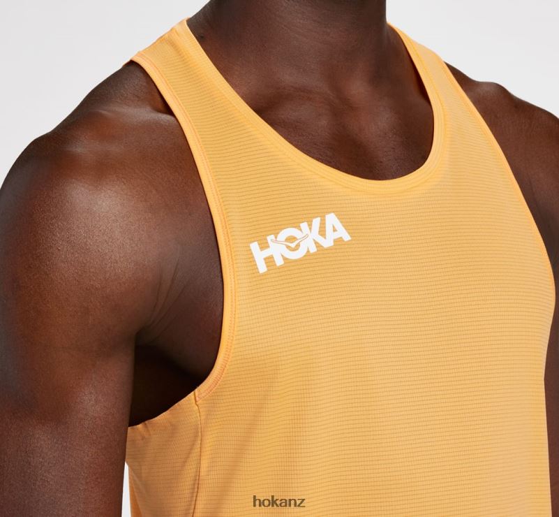 Hoka Men Glide Singlet 482TD631 Mock Orange