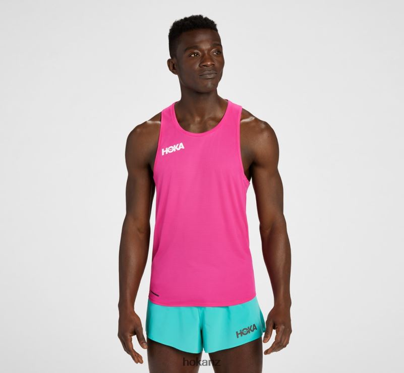 Hoka Men Glide Singlet 482TD633 Pink Yarrow