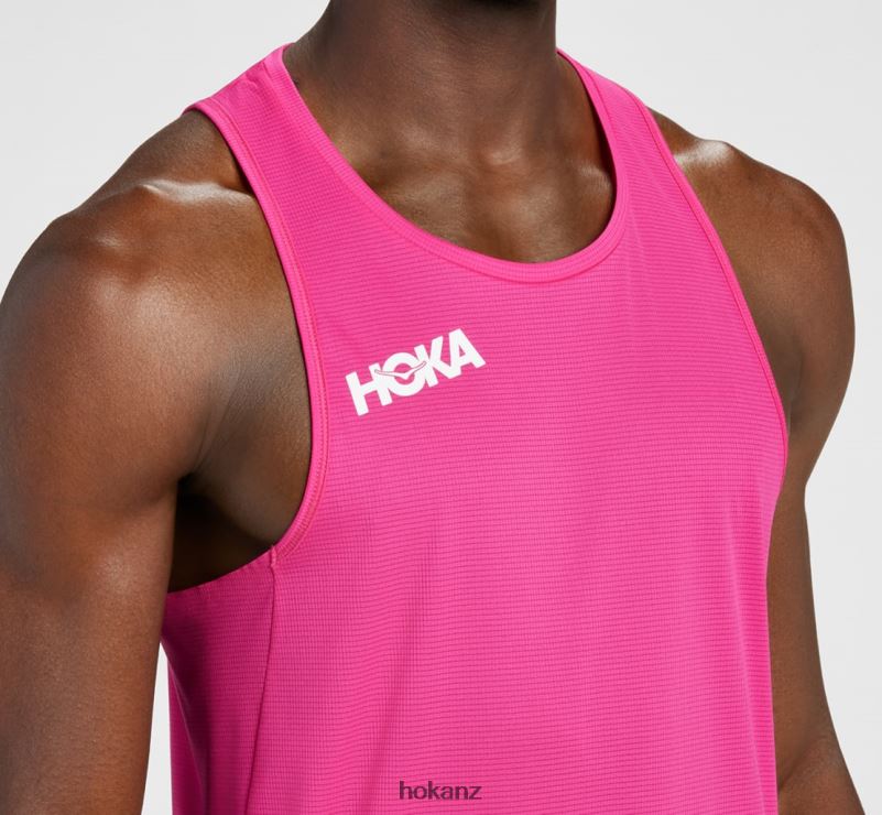 Hoka Men Glide Singlet 482TD633 Pink Yarrow