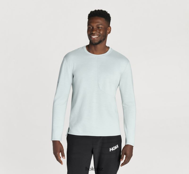 Hoka Men Merino Blend Long Sleeve 482TD640 Ice Flow