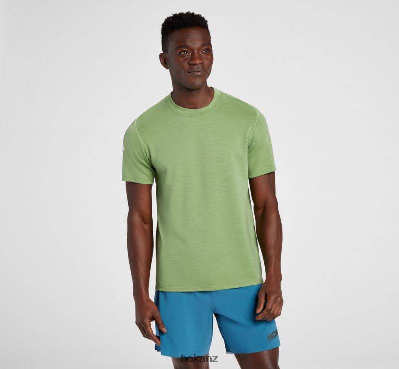 Hoka Men Midweight Merino Blend Short Sleeve 482TD645 Loden Frost