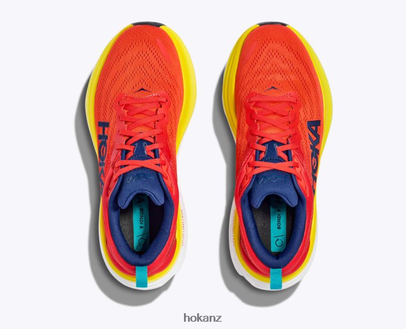 Hoka Men Bondi 8 482TD415 Red Alert/Flame