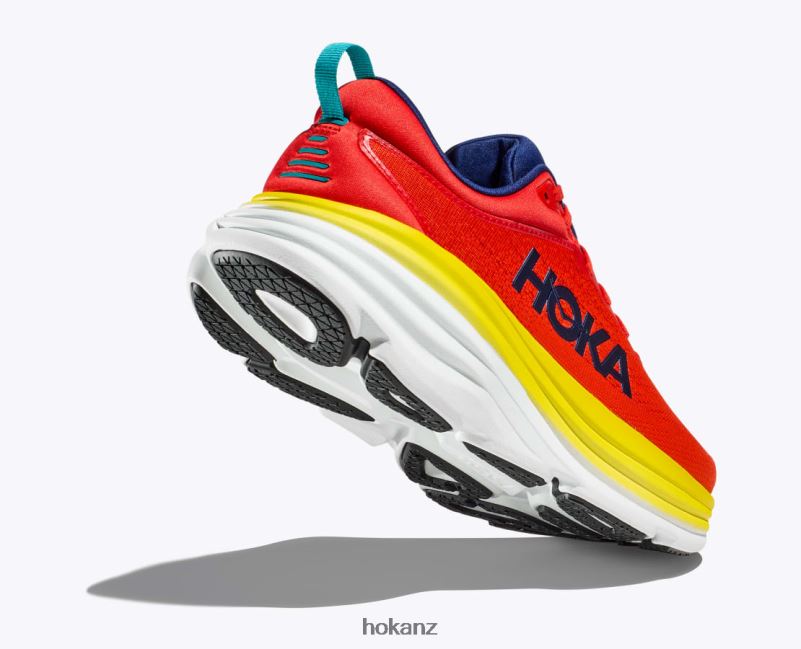 Hoka Men Bondi 8 482TD415 Red Alert/Flame