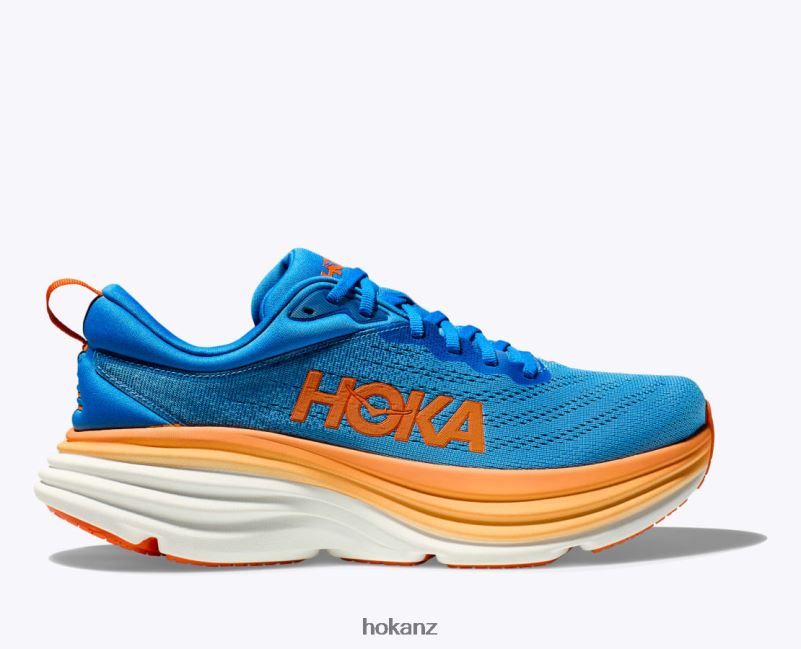 Hoka Men Bondi 8 482TD614 Coastal Sky/Vibrant Orange