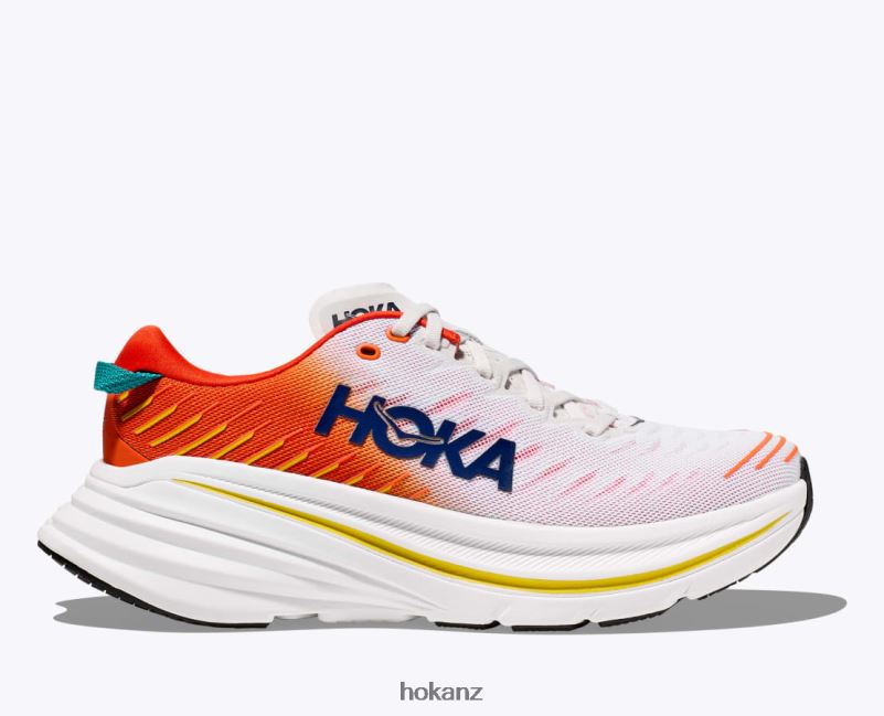 Hoka Men Bondi X 482TD462 Blanc De Blanc/Flame