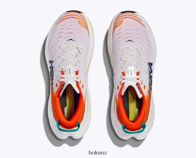 Hoka Men Bondi X 482TD462 Blanc De Blanc/Flame