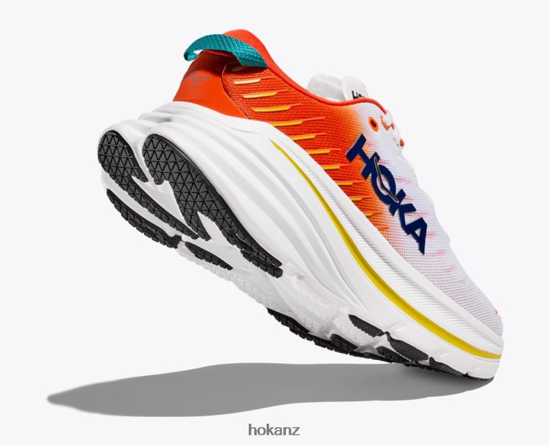 Hoka Men Bondi X 482TD462 Blanc De Blanc/Flame