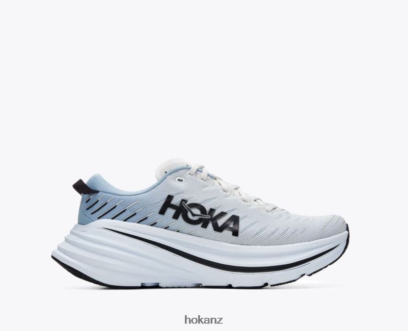 Hoka Men Bondi X 482TD465 Blanc De Blanc/Blue Fog