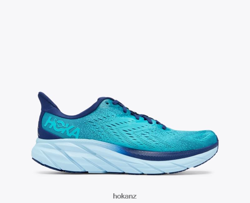 Hoka Men Clifton 8 482TD555 Bellwether Blue/Scuba Blue