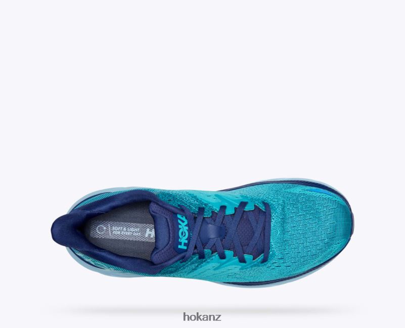Hoka Men Clifton 8 482TD555 Bellwether Blue/Scuba Blue