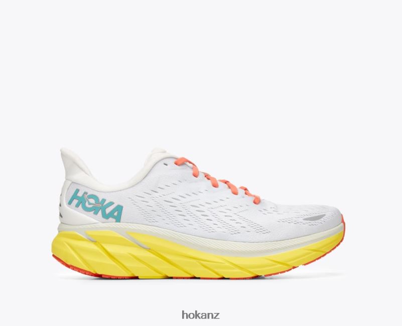 Hoka Men Clifton 8 482TD577 Blanc De Blanc/Illuminating
