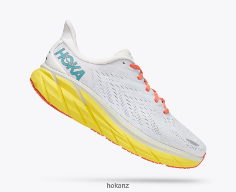 Hoka Men Clifton 8 482TD577 Blanc De Blanc/Illuminating