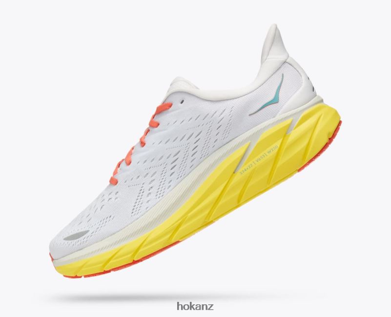 Hoka Men Clifton 8 482TD577 Blanc De Blanc/Illuminating