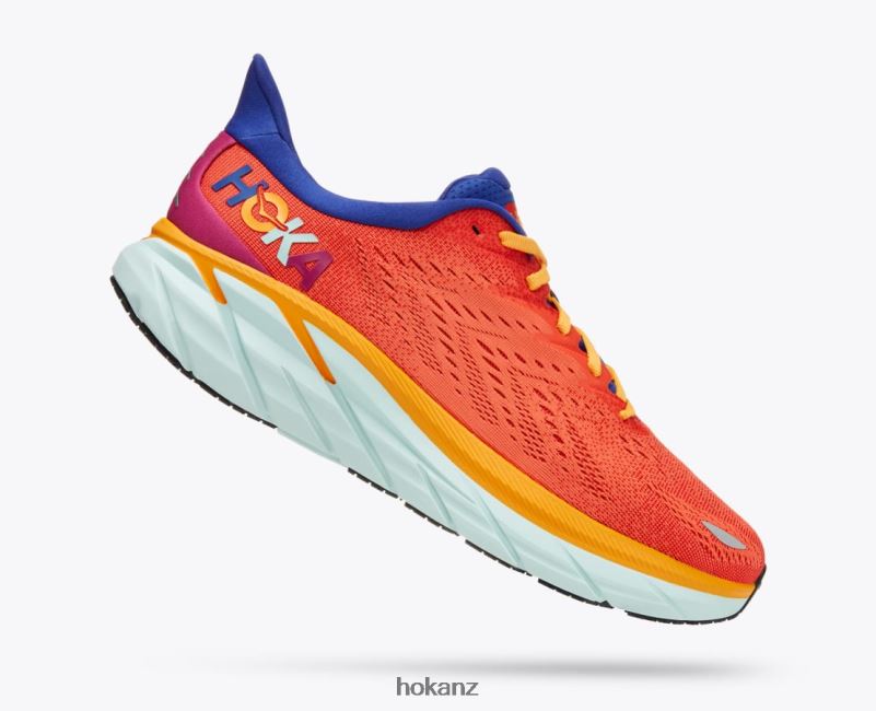 Hoka Men Clifton 8 482TD581 Fiesta/Bluing
