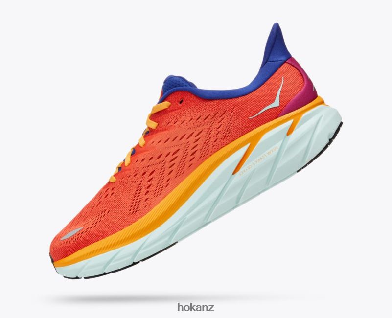 Hoka Men Clifton 8 482TD581 Fiesta/Bluing