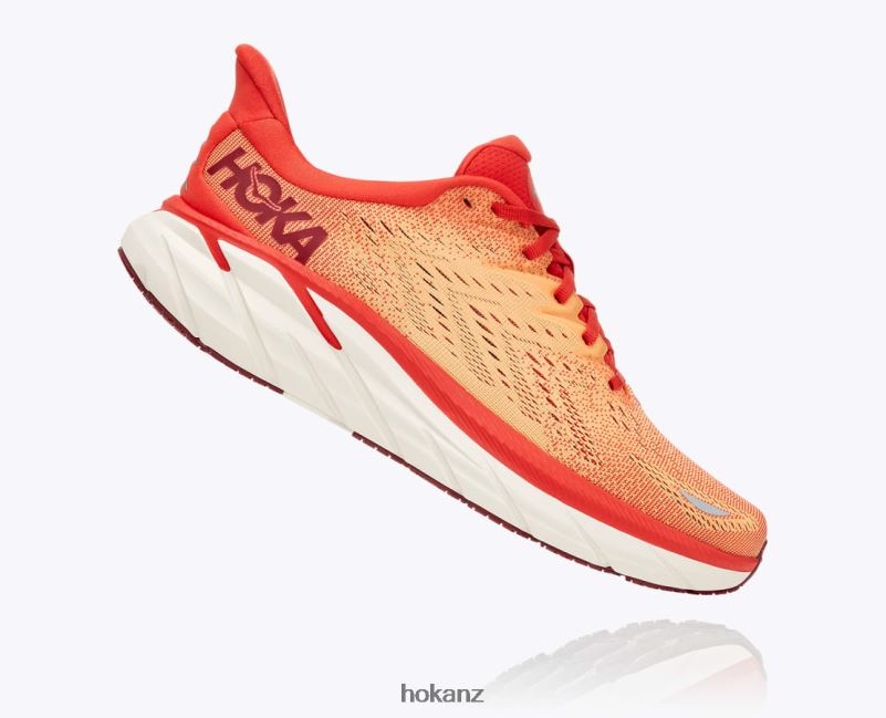 Hoka Men Clifton 8 482TD583 Fiesta/Blazing Orange