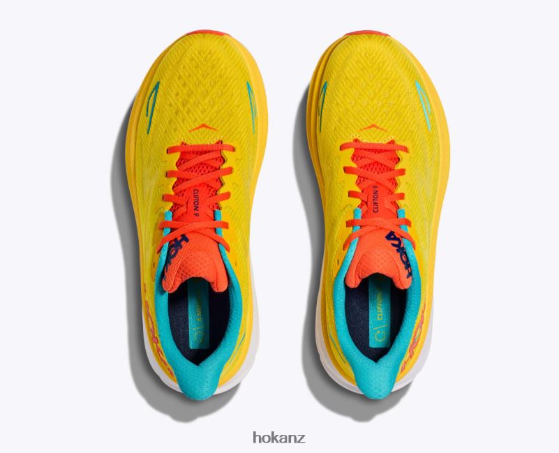 Hoka Men Clifton 9 482TD410 Passion Fruit/Maize