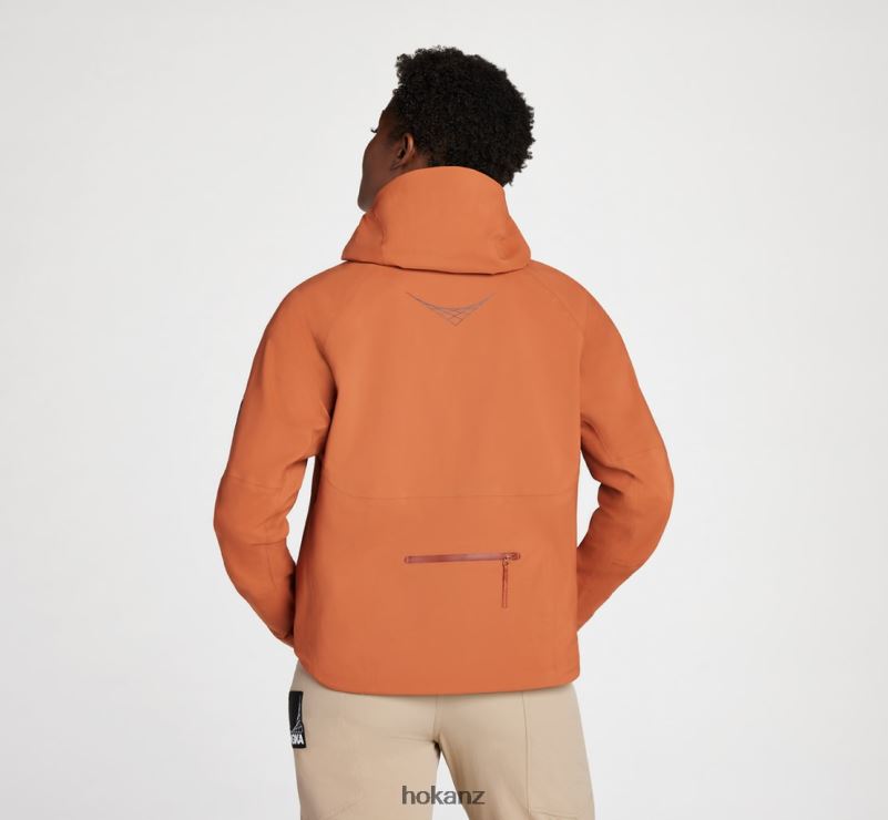 Hoka Women Transport Rain Jacket 482TD373 Baked Clay