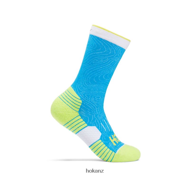 Hoka Women Crew Run Sock 482TD387 Diva Blue/Citrus