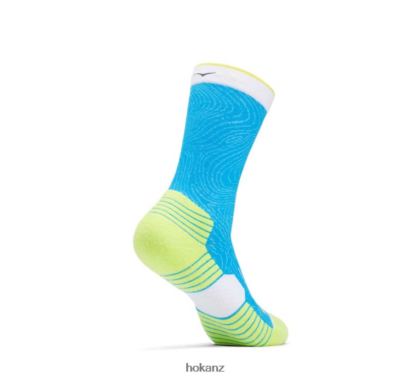Hoka Women Crew Run Sock 482TD387 Diva Blue/Citrus
