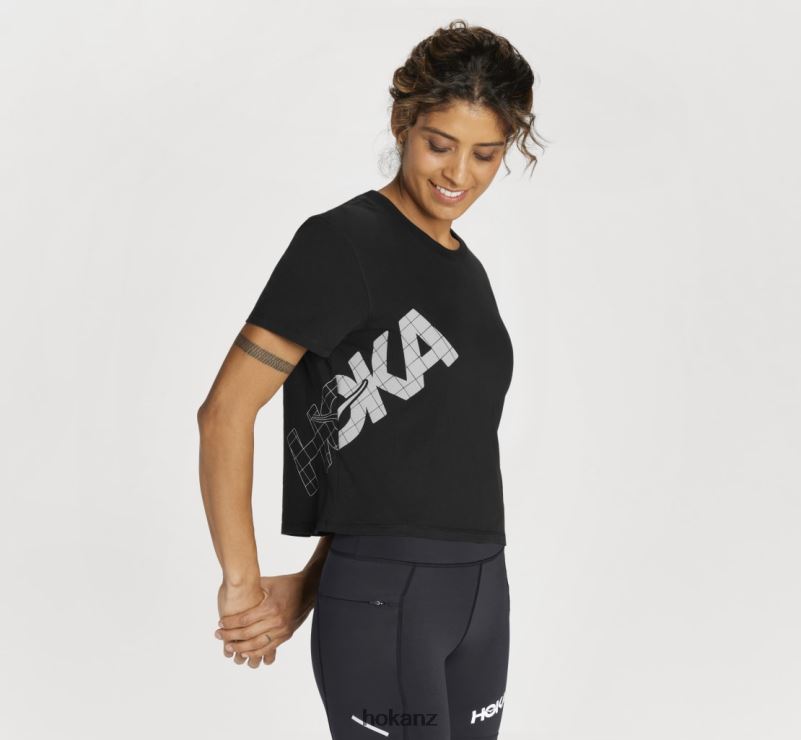 Hoka Women All-Day Tee 482TD348 Black/Harbor Mist