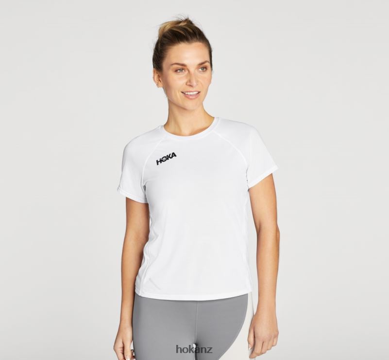 Hoka Women Glide Short Sleeve 482TD325 White