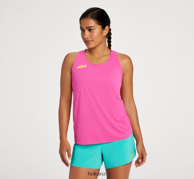 Hoka Women Tank 482TD320 Pink Yarrow