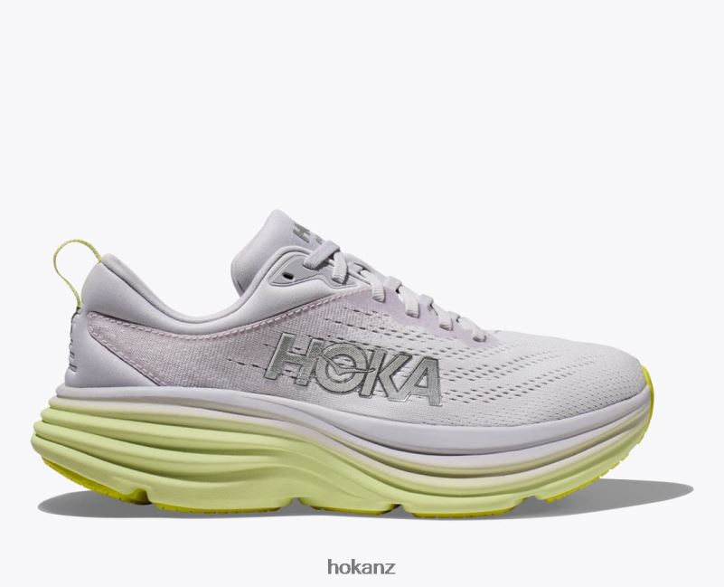 Hoka Women Bondi 8 482TD13 Nimbus Cloud/Luminary Green