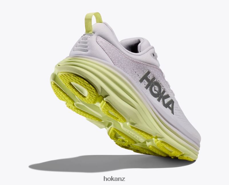Hoka Women Bondi 8 482TD13 Nimbus Cloud/Luminary Green