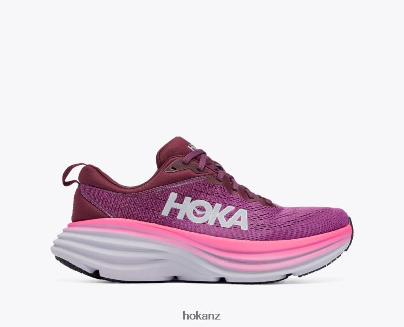 Hoka Women Bondi 8 482TD15 Beautyberry/Grape Wine