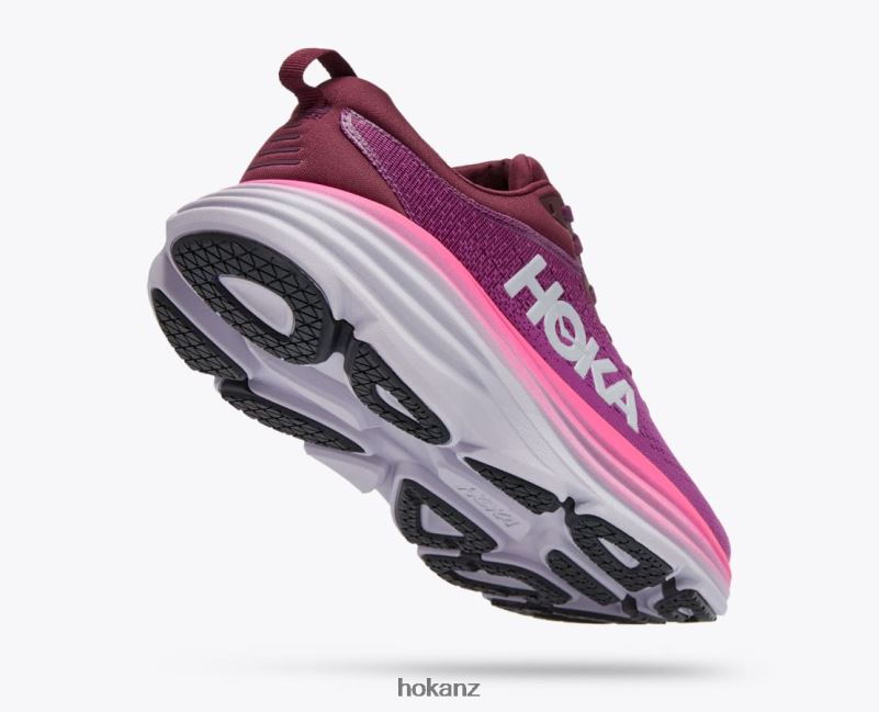 Hoka Women Bondi 8 482TD15 Beautyberry/Grape Wine