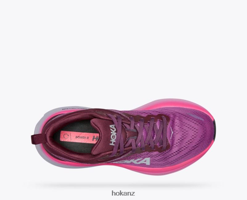 Hoka Women Bondi 8 482TD15 Beautyberry/Grape Wine