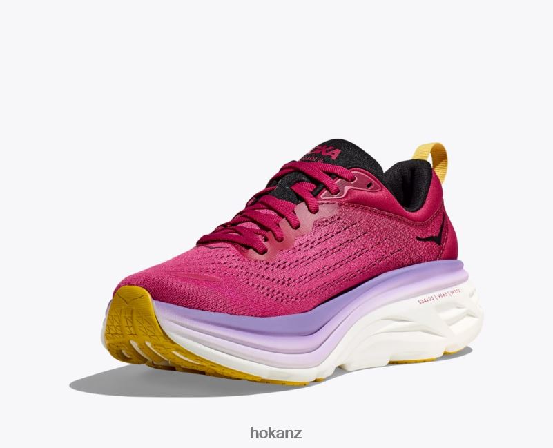Hoka Women Bondi 8 482TD8 Cherries Jubilee/Pink Yarrow