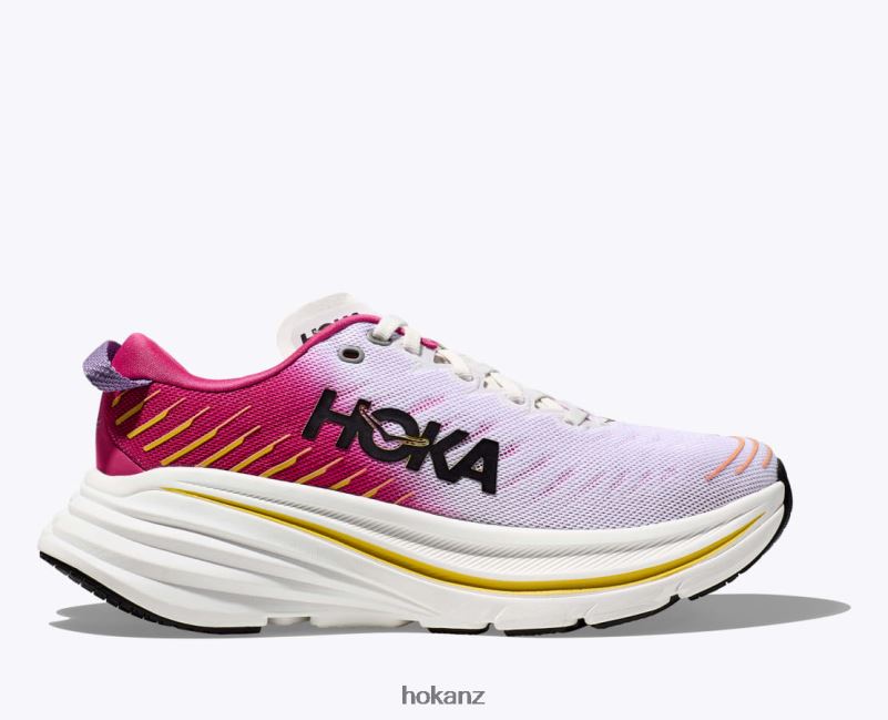 Hoka Women Bondi X 482TD55 Blanc De Blanc/Pink Yarrow