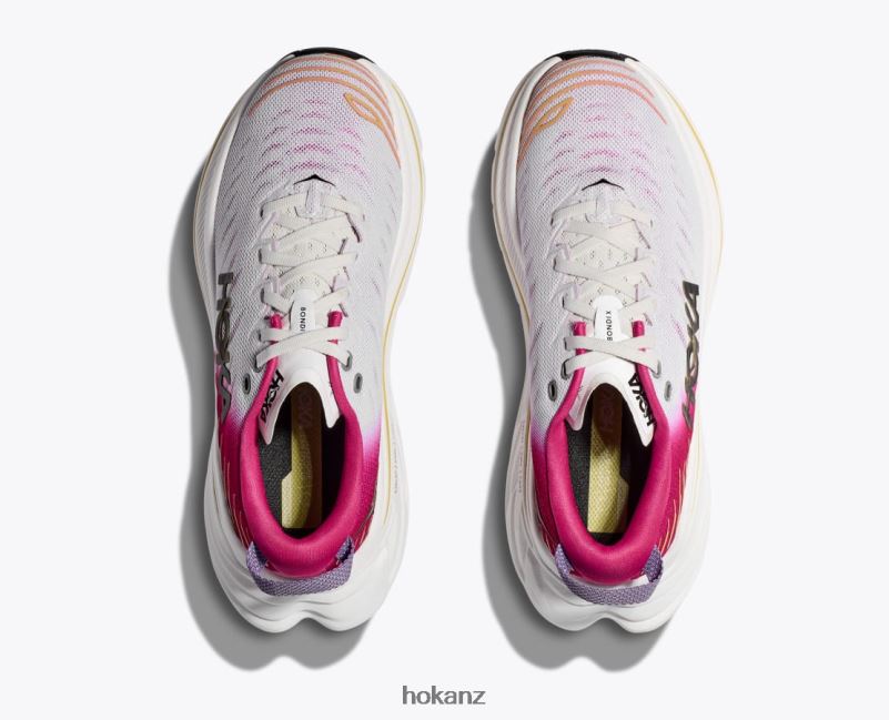 Hoka Women Bondi X 482TD55 Blanc De Blanc/Pink Yarrow