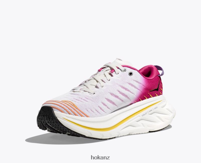 Hoka Women Bondi X 482TD55 Blanc De Blanc/Pink Yarrow
