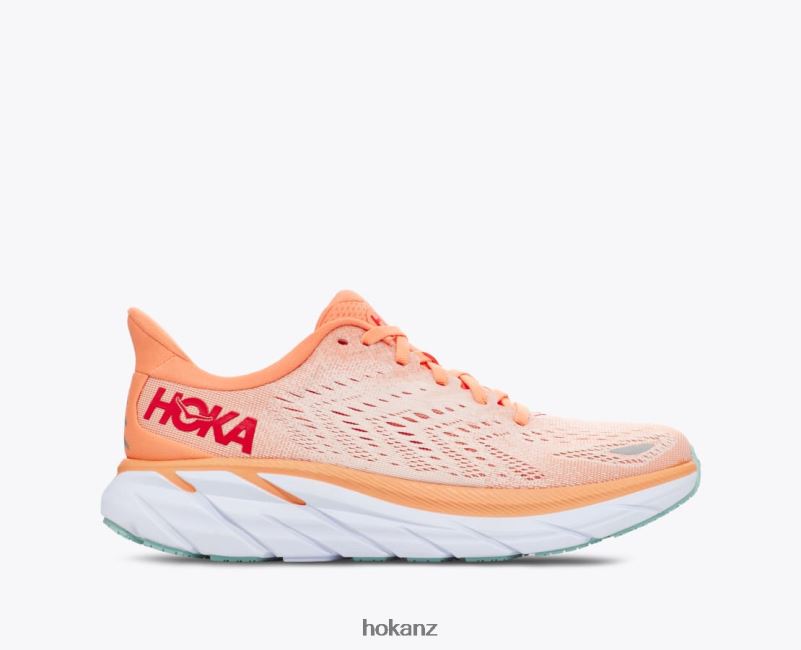 Hoka Women Clifton 8 482TD216 Cantaloupe/Silver Peony