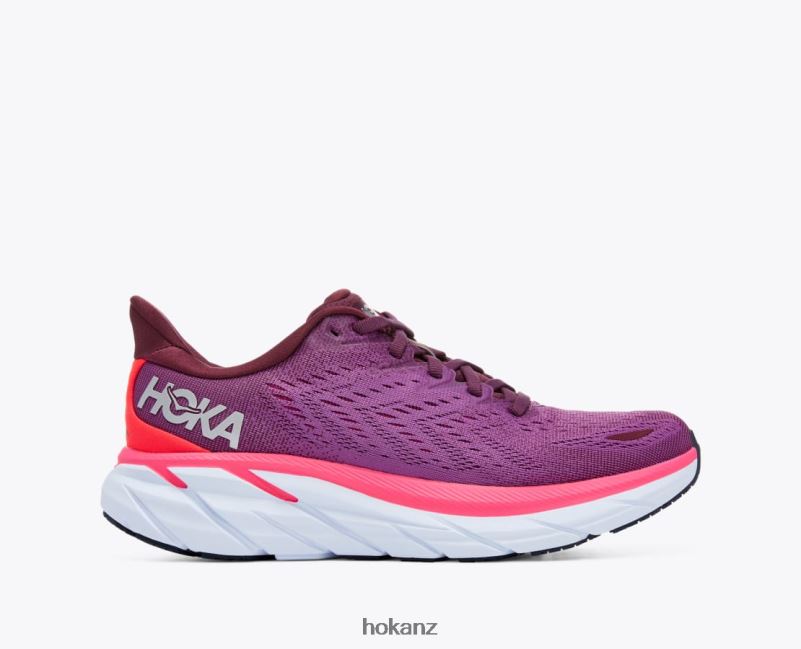 Hoka Women Clifton 8 482TD219 Grape Wine/Beautyberry
