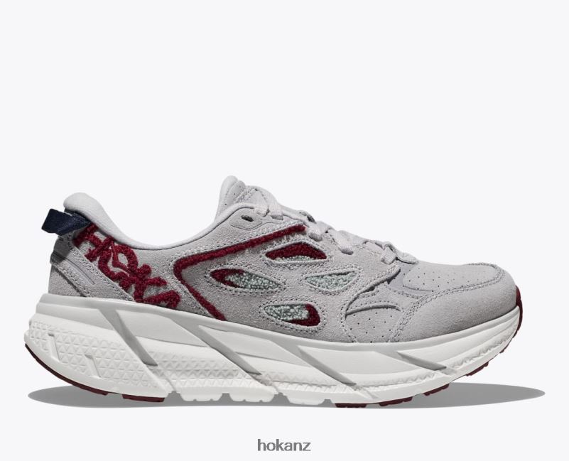 Hoka Women Clifton L Embroidery 482TD202 Lunar Rock/Cabernet