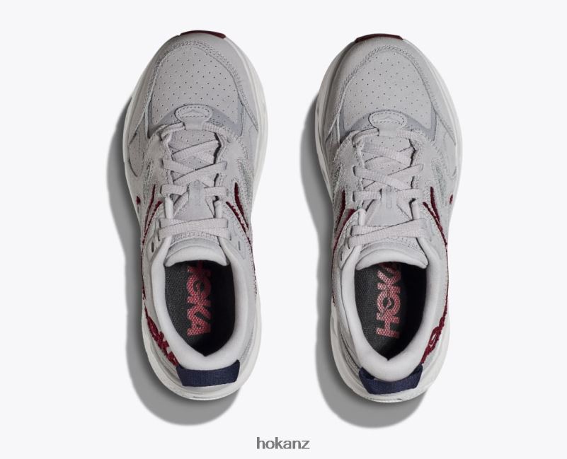 Hoka Women Clifton L Embroidery 482TD202 Lunar Rock/Cabernet