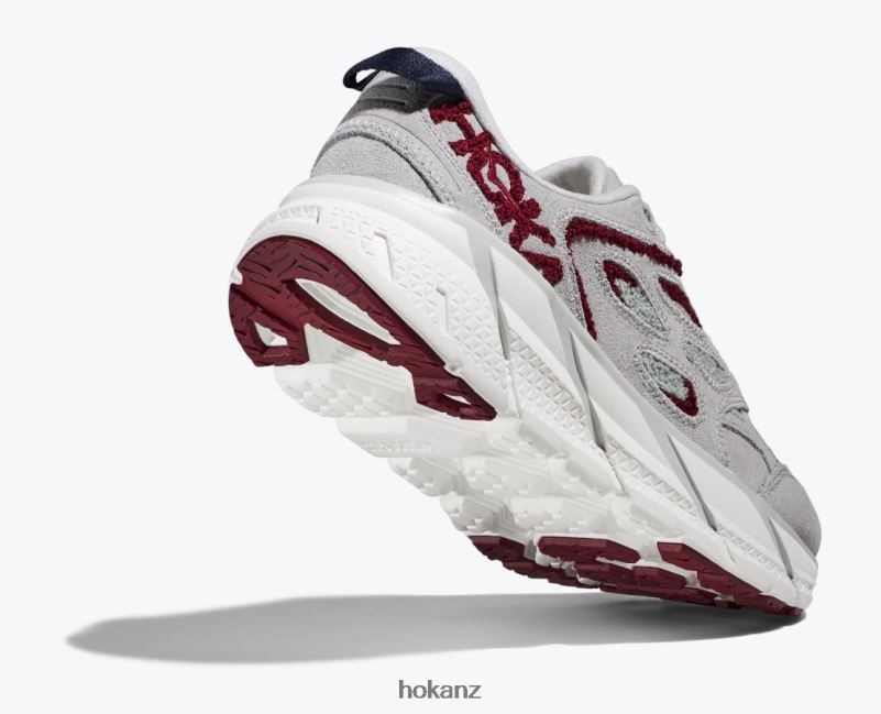 Hoka Women Clifton L Embroidery 482TD202 Lunar Rock/Cabernet