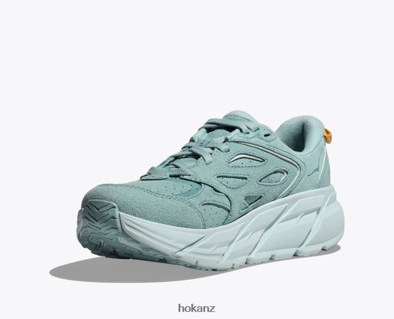 Hoka Women Clifton L Suede 482TD66 Cloud Blue/Ice Flow