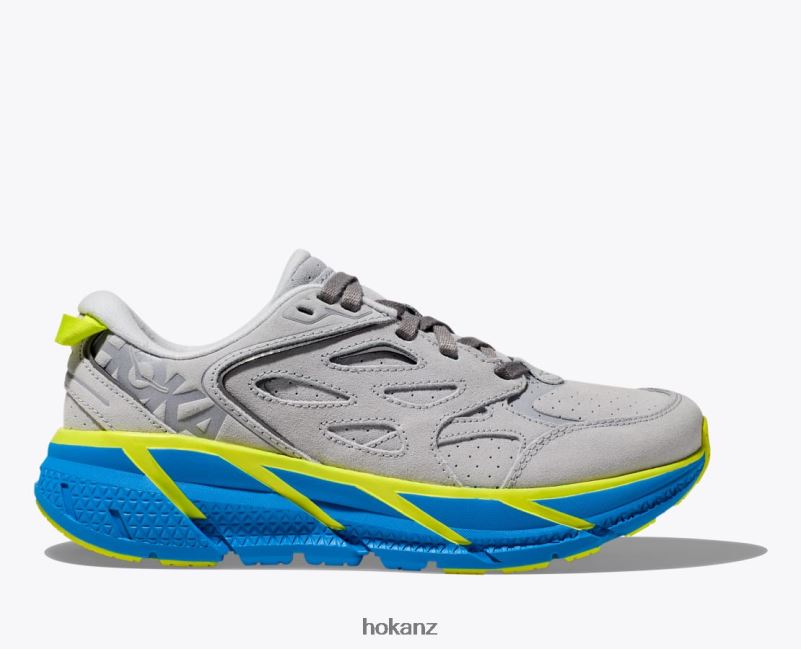 Hoka Women Clifton L Suede 482TD67 Lunar Rock/Diva Blue