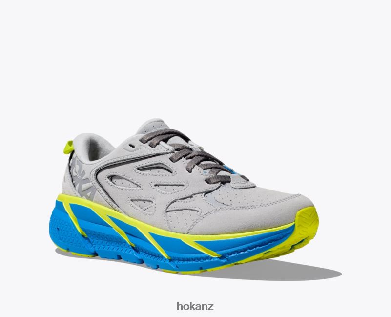 Hoka Women Clifton L Suede 482TD67 Lunar Rock/Diva Blue